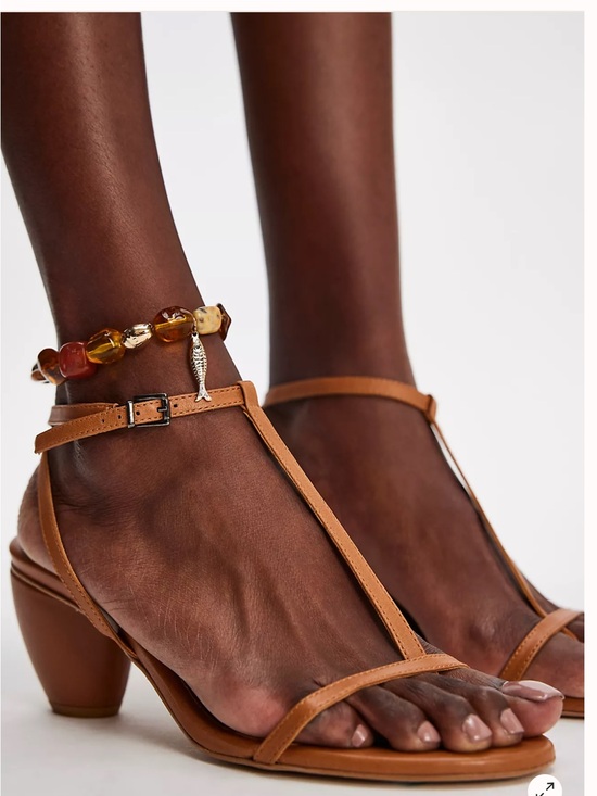 Free People Shoes - Free People  La La Land Tan Ankle Strap Block Heel Sandals